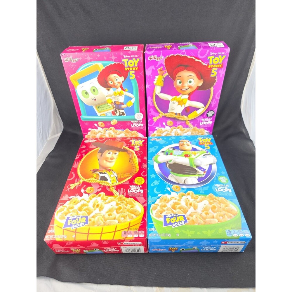 Kelloggs Toy Story 5 Cereal Boxes Lot of 4 New Sealed Special Edition Buzz Woody